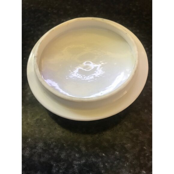 Vintage China Sugar Bowl & Lid Ming Ti By Dolphin Orange Flowers On Edge - Picture 8 of 8